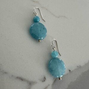 NWOT Tuckernuck Ellie Earrings, Blue Quartz, Sterling Silver